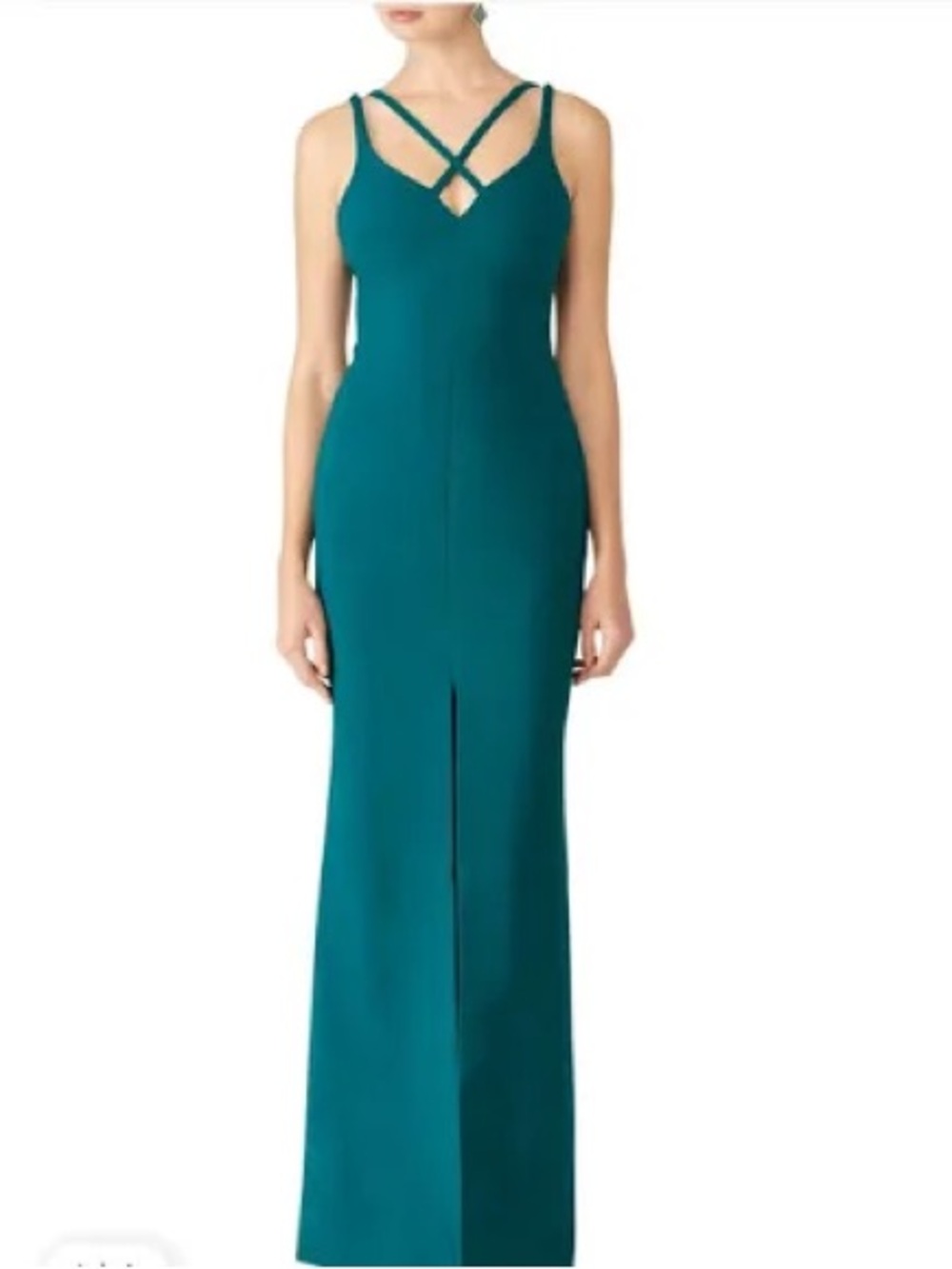 Likely Teal Cross-Strap Maxi Gown